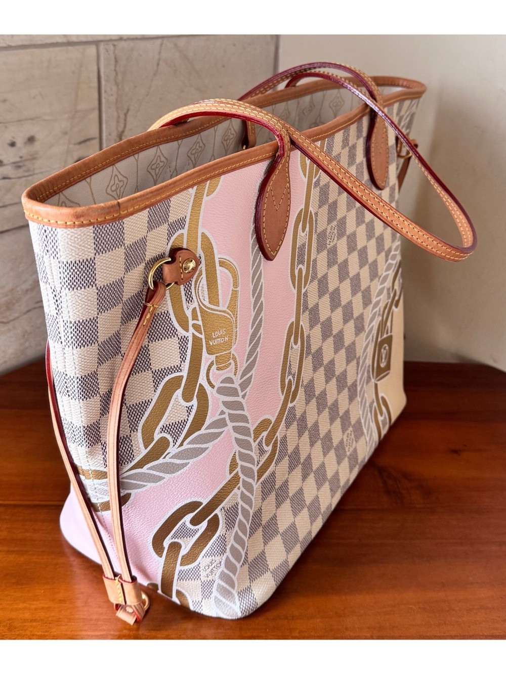 💛STUNNING💛LOUIS VUITTON NEVERFULL MM DAMIER AZUR NAUTICAL - Picture 7 of 16